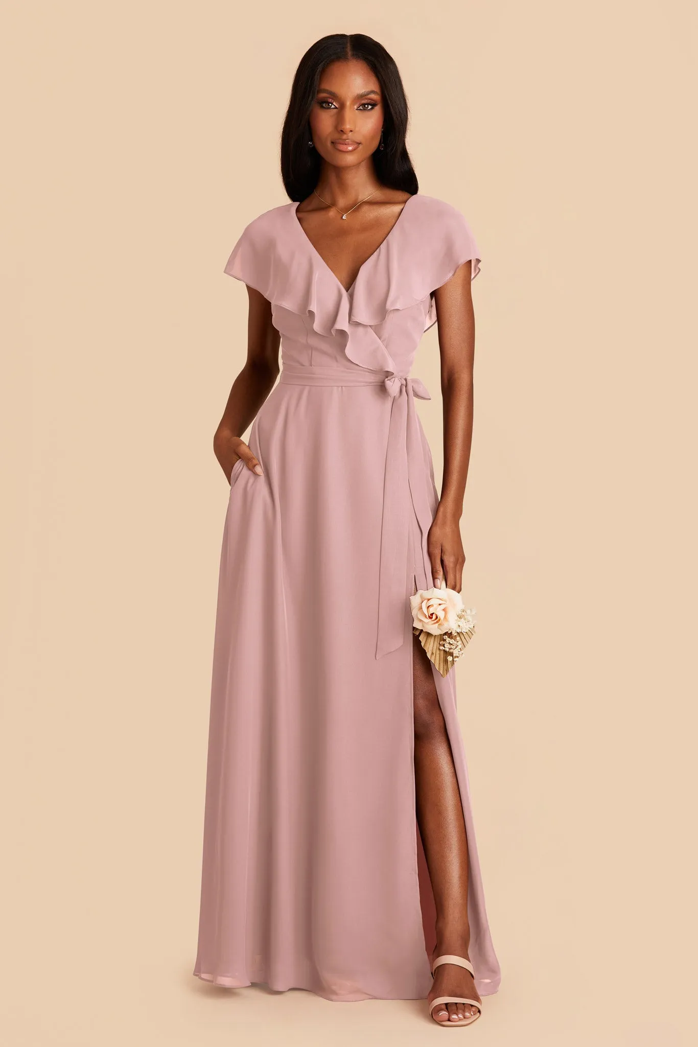 Jackson Chiffon Dress - English Rose sold by Birdy Grey product image thumbnail 4