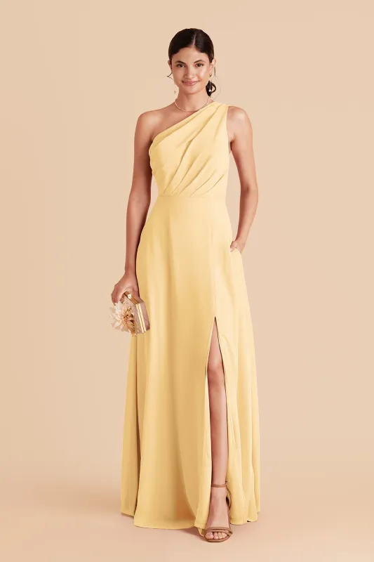 Kira Chiffon Dress Slit - Butter sold by Birdy Grey