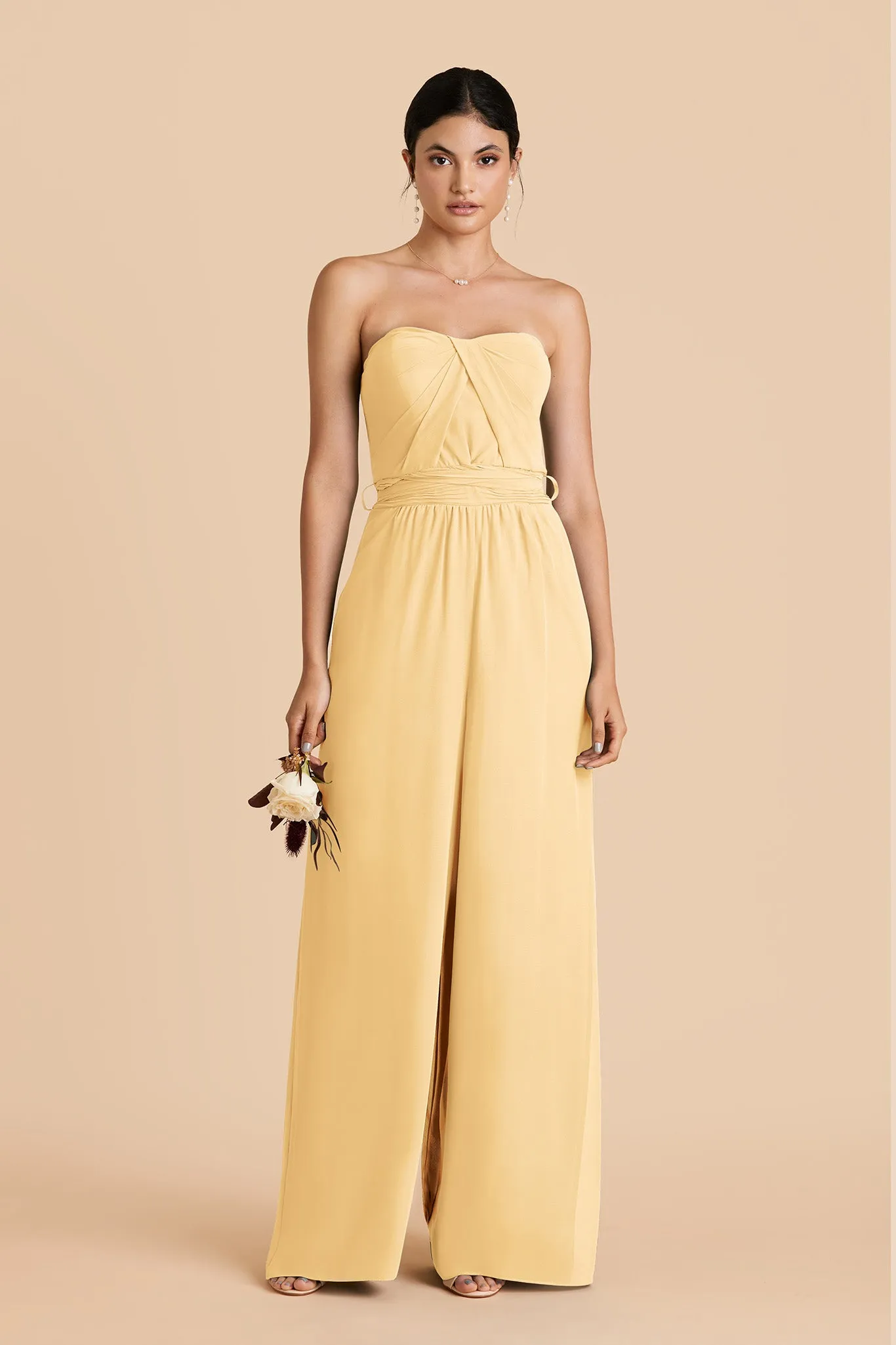 Gigi Chiffon Jumpsuit - Butter sold by Birdy Grey