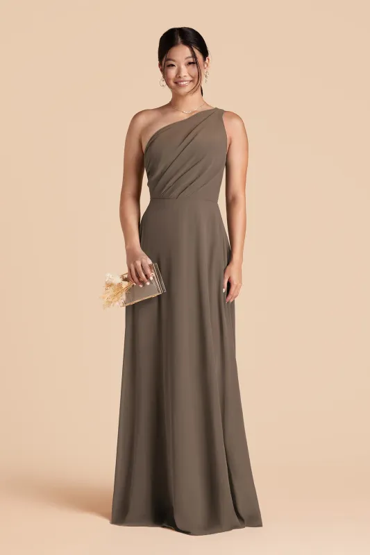 Kira Chiffon Dress - Mocha made by Birdy Grey