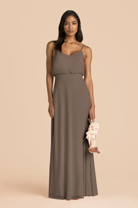 Gwennie Chiffon Dress - Mocha sold by Birdy Grey