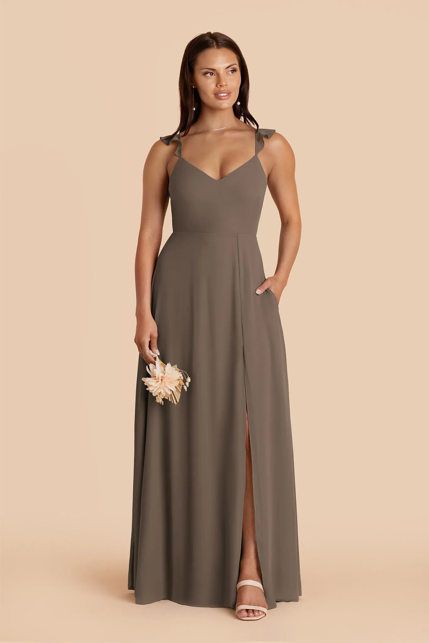Doris Chiffon Dress - Mocha sold by Birdy Grey product image thumbnail 3