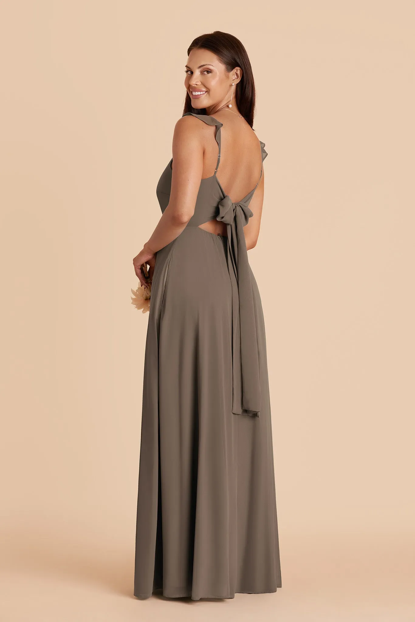 Doris Chiffon Dress - Mocha sold by Birdy Grey product image thumbnail 4