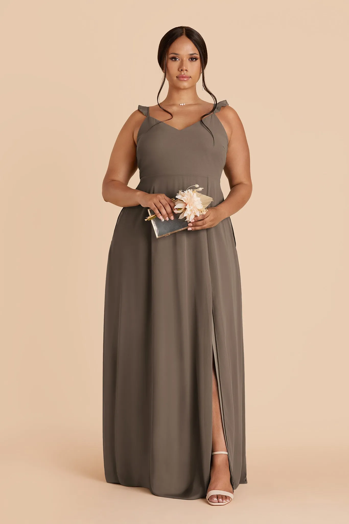 Doris Chiffon Dress - Mocha sold by Birdy Grey product image thumbnail 2