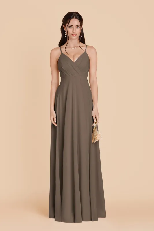 Kaia Chiffon Dress - Mocha sold by Birdy Grey