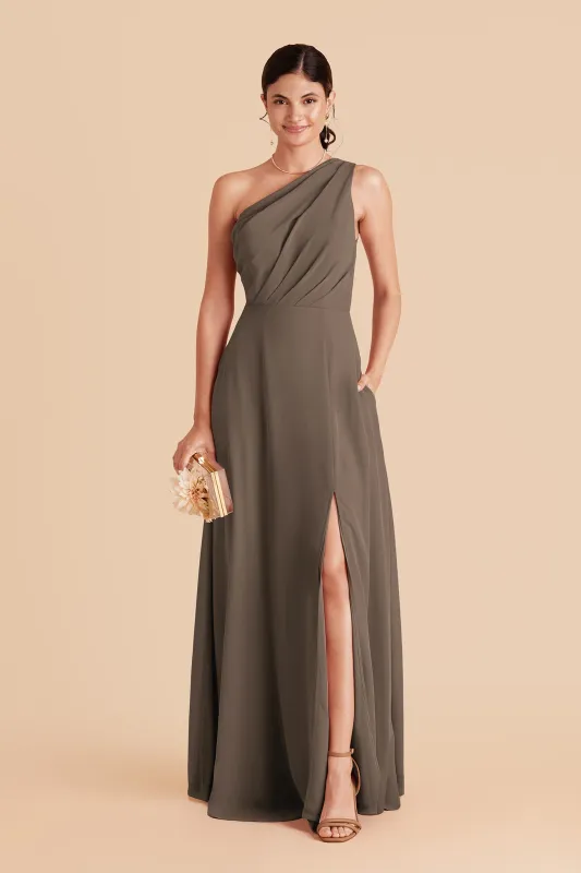 Kira Chiffon Dress Slit - Mocha sold by Birdy Grey