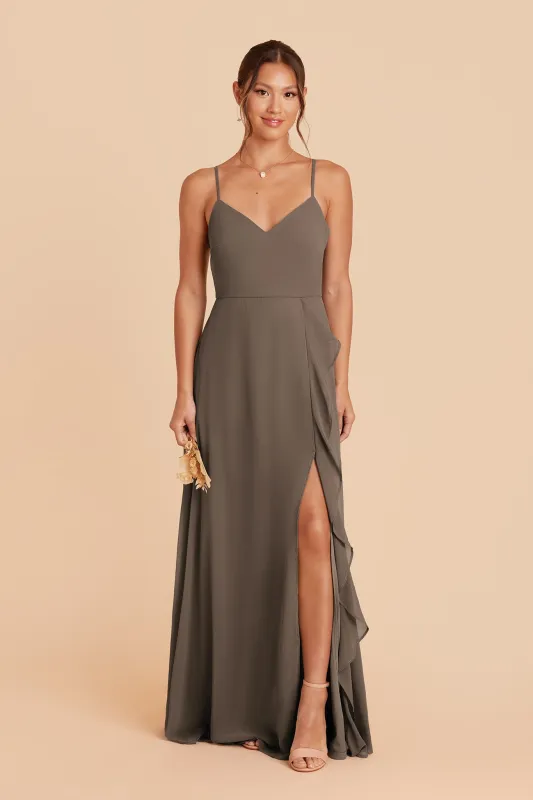 Theresa Chiffon Dress - Mocha made by Birdy Grey