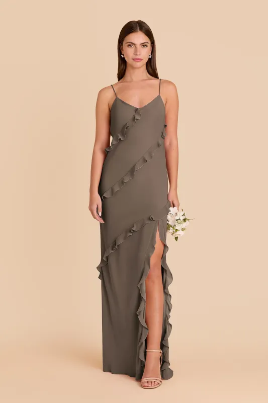 Valentina Chiffon Dress - Mocha sold by Birdy Grey