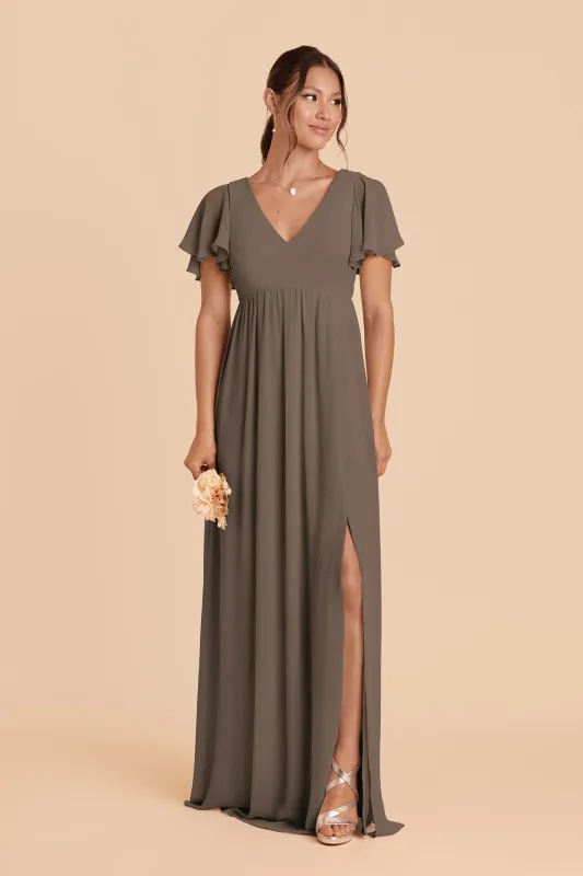 Hannah Chiffon Dress - Mocha sold by Birdy Grey