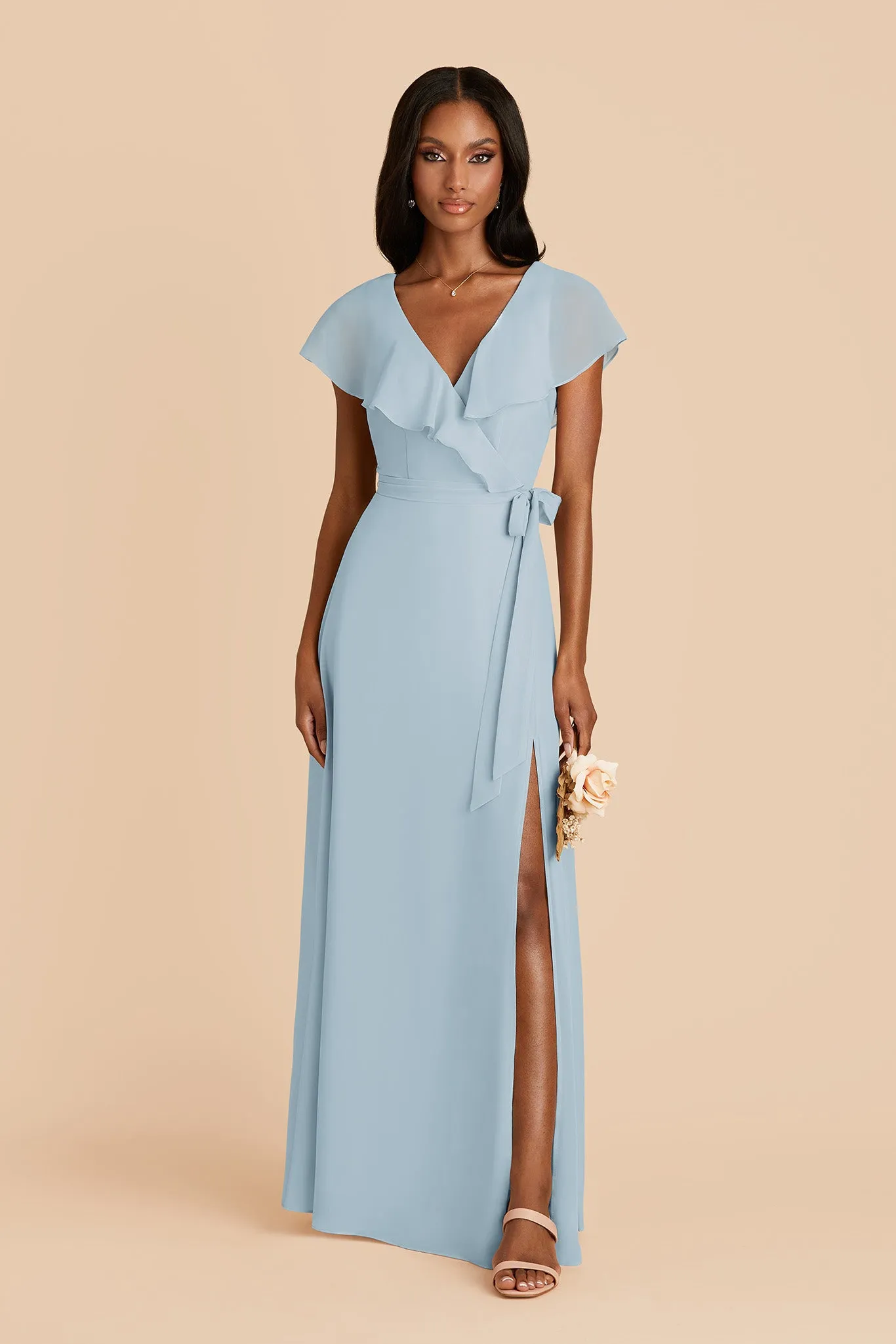 Jackson Chiffon Dress - Sky Blue sold by Birdy Grey