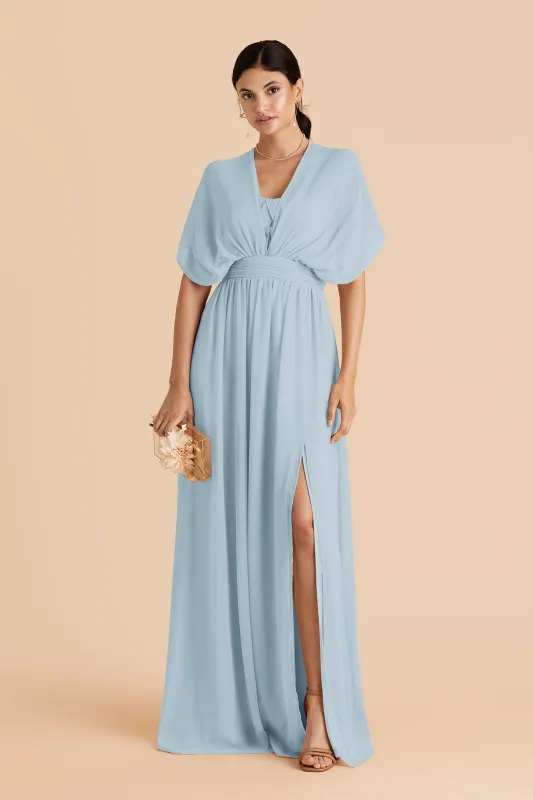 Grace Chiffon Dress With Slit - Sky Blue sold by Birdy Grey