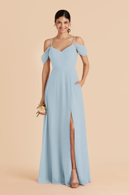 Devin Chiffon Dress Slit - Sky Blue made by Birdy Grey