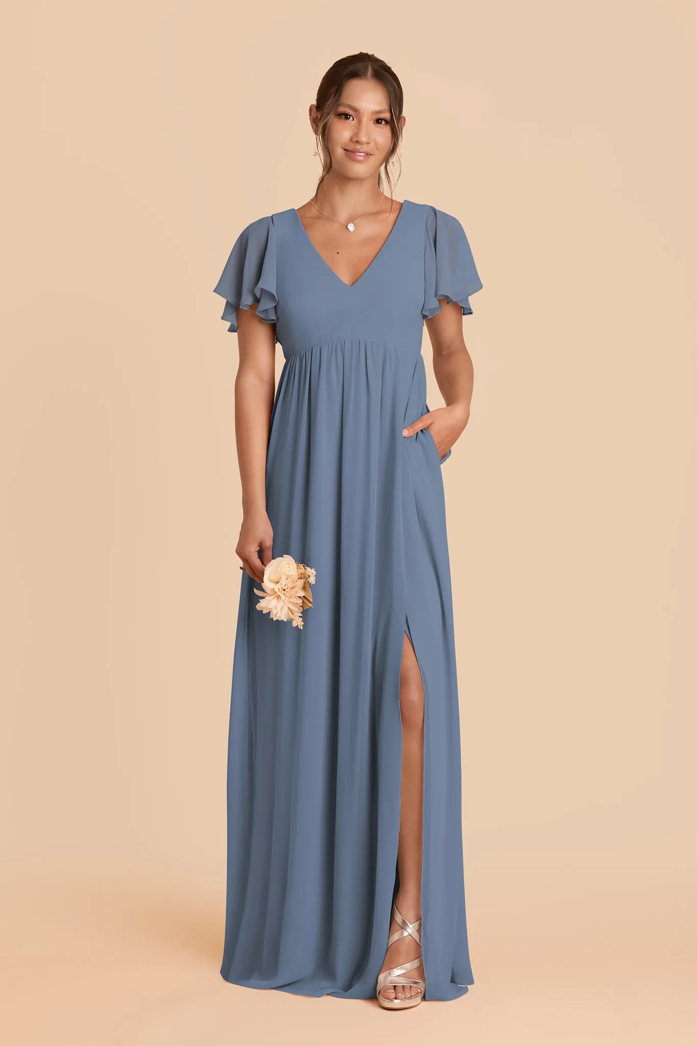 Hannah Chiffon Dress - French Blue sold by Birdy Grey product image thumbnail 3