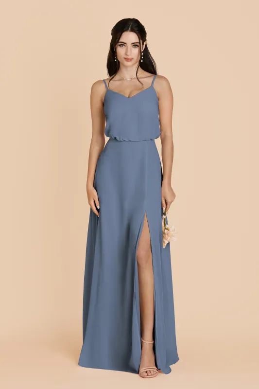 Gwennie Chiffon Dress Slit - French Blue sold by Birdy Grey