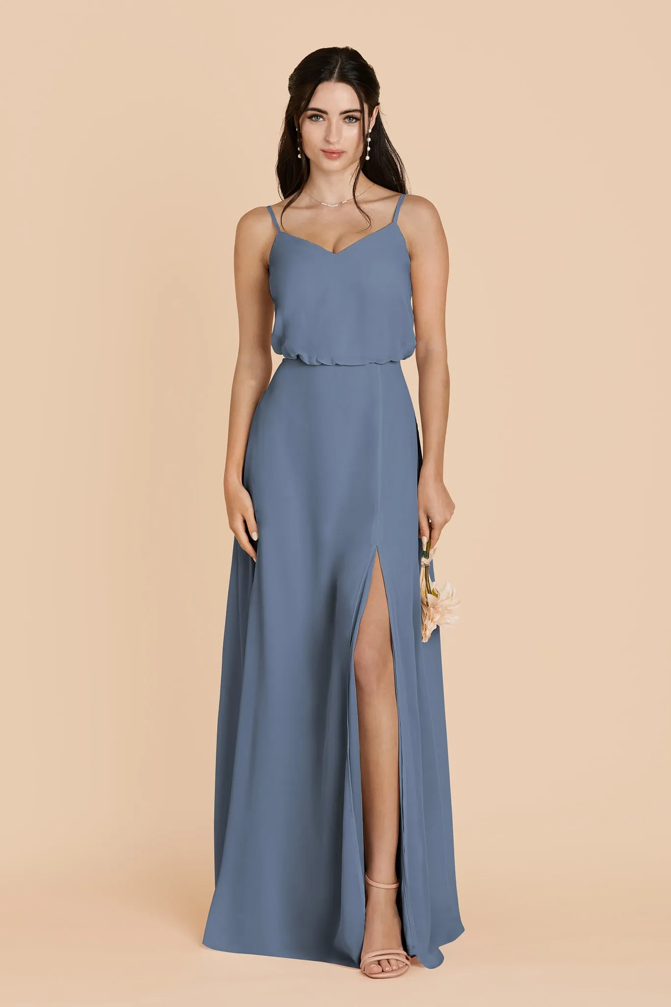 Gwennie Chiffon Dress Slit - French Blue sold by Birdy Grey