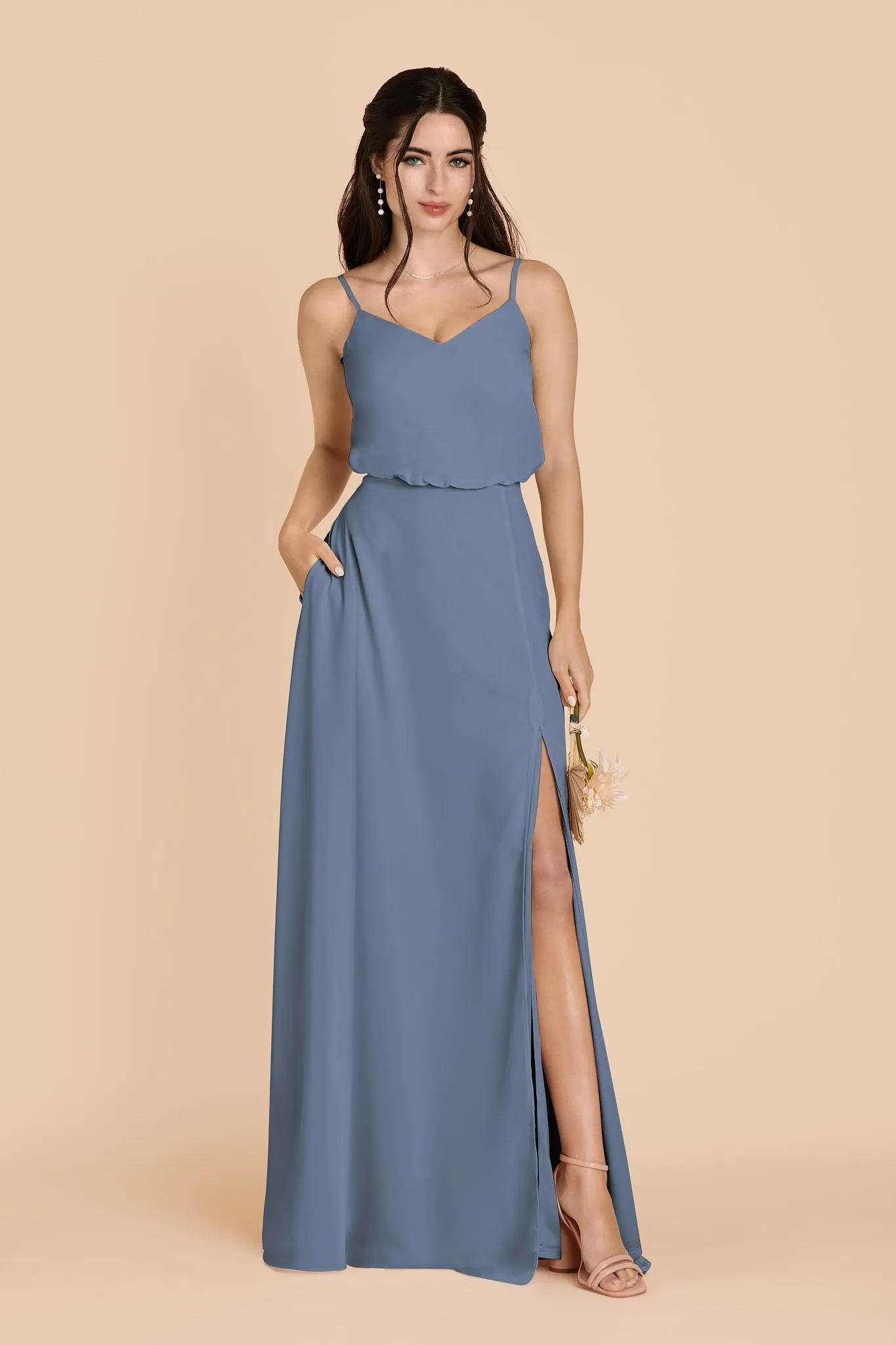 Gwennie Chiffon Dress Slit - French Blue sold by Birdy Grey product image thumbnail 3