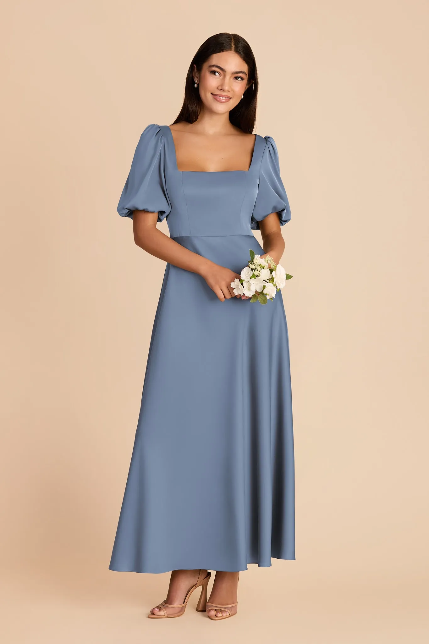 Juliette Matte Satin Dress - French Blue sold by Birdy Grey product image thumbnail 3