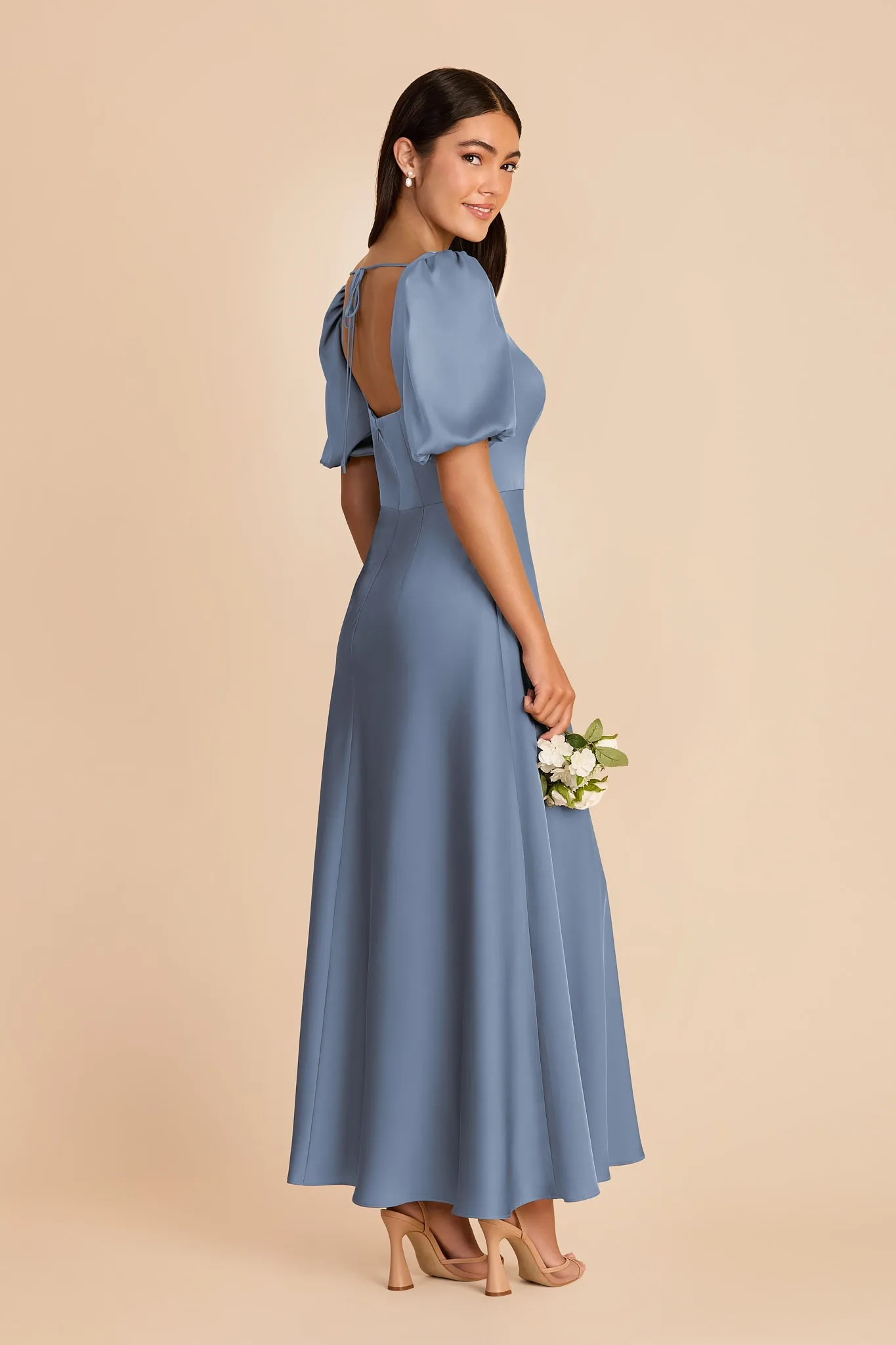 Juliette Matte Satin Dress - French Blue sold by Birdy Grey product image thumbnail 4