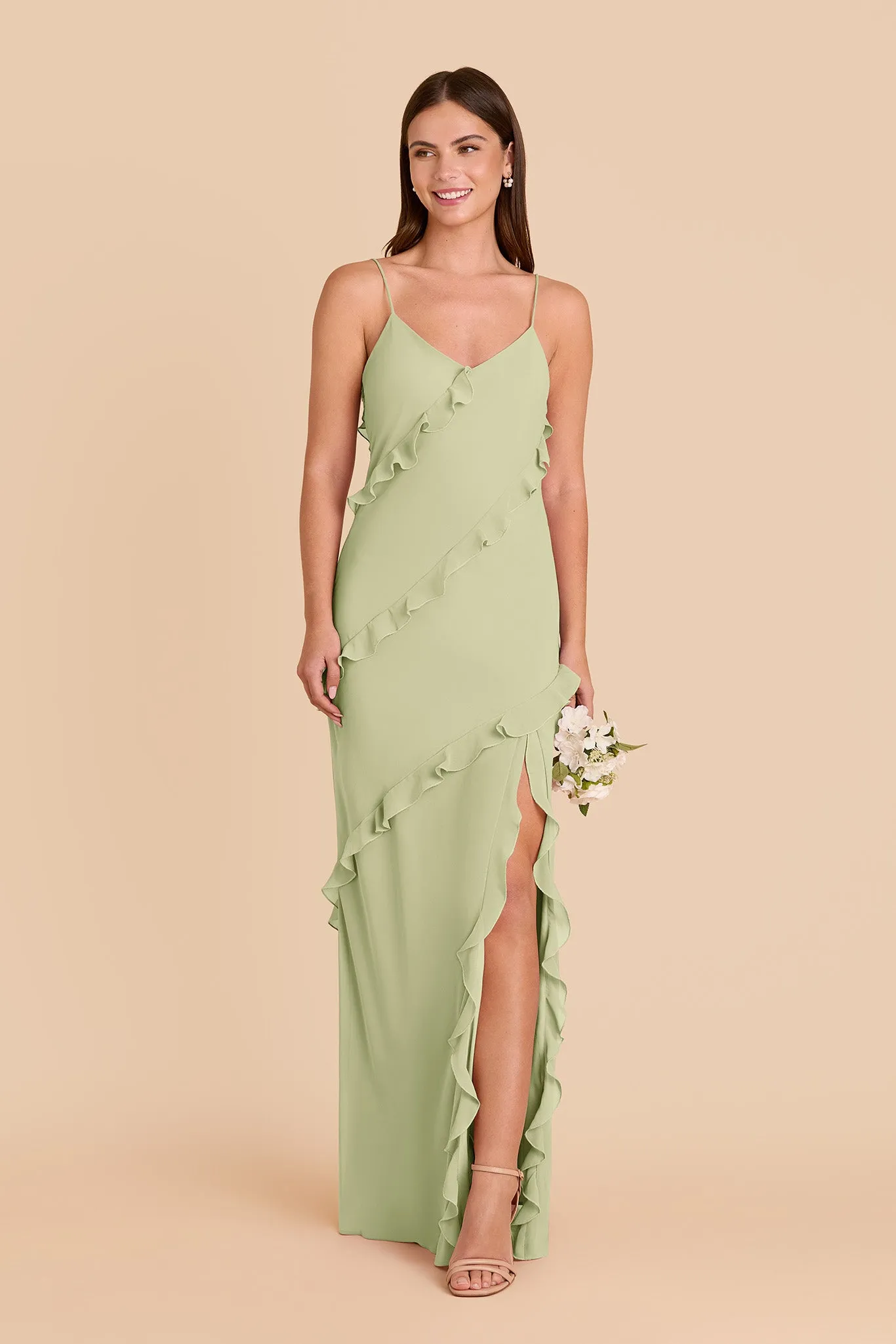 Valentina Chiffon Dress - Pale Pistachio sold by Birdy Grey product image thumbnail 3