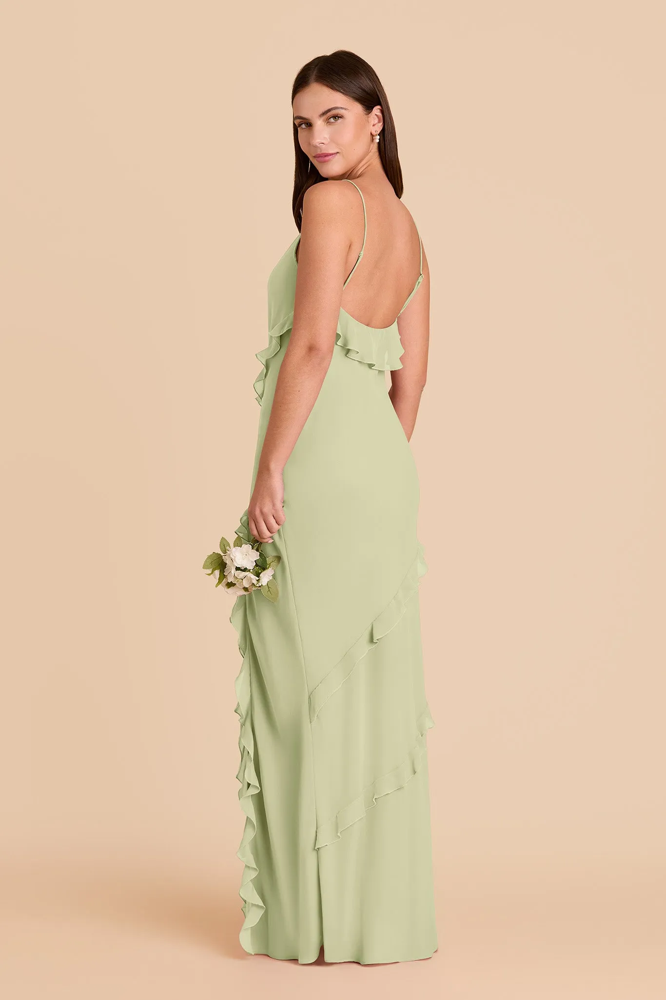 Valentina Chiffon Dress - Pale Pistachio sold by Birdy Grey product image thumbnail 4