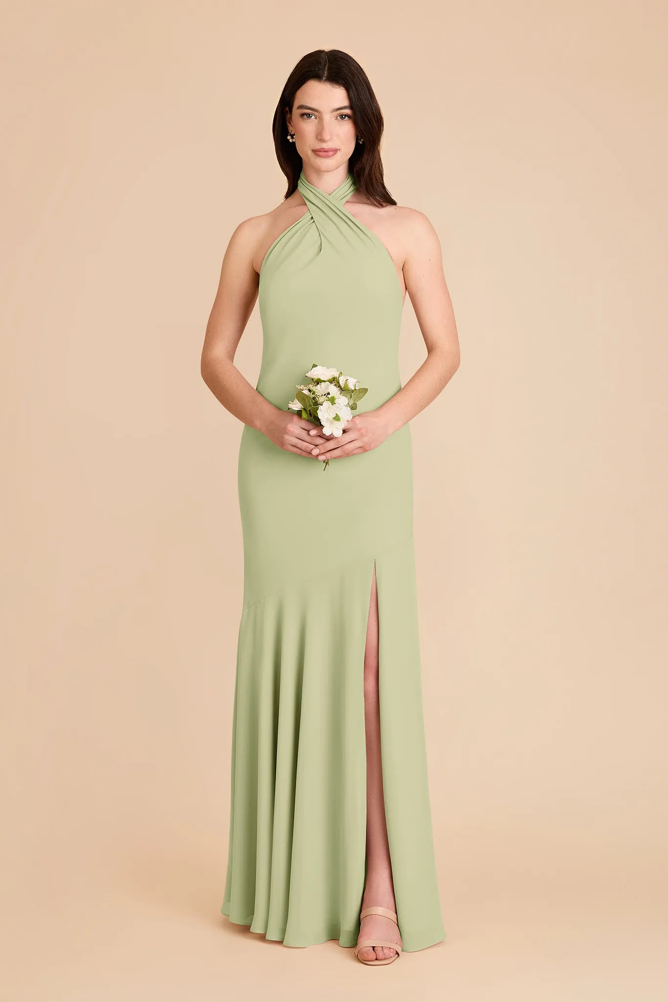 Stephanie Chiffon Dress - Pale Pistachio sold by Birdy Grey product image thumbnail 3