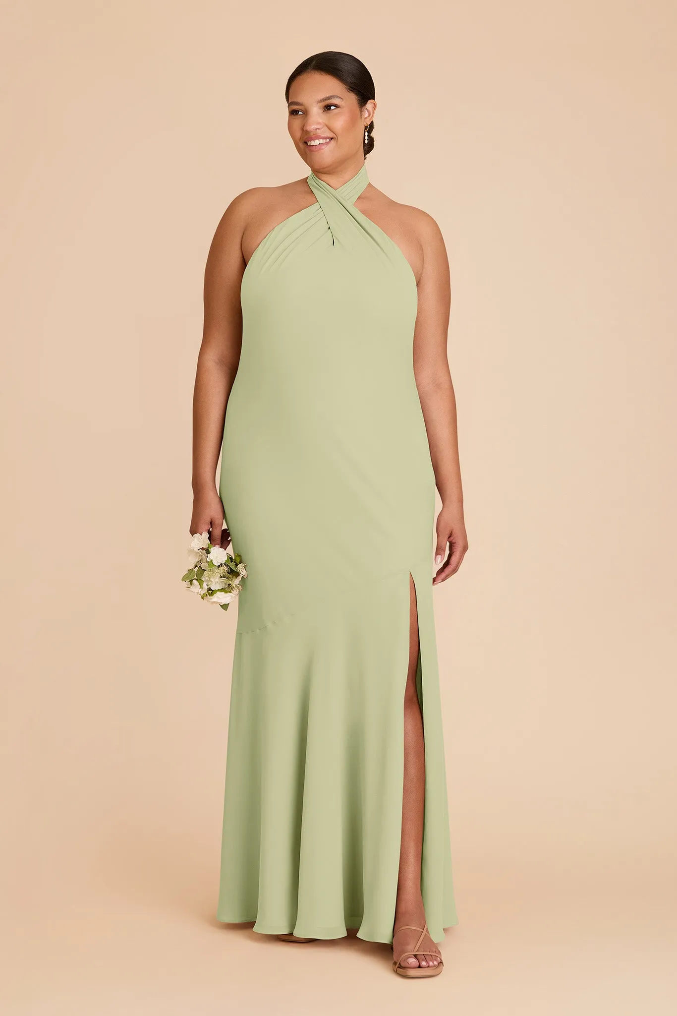 Stephanie Chiffon Dress - Pale Pistachio sold by Birdy Grey product image thumbnail 2