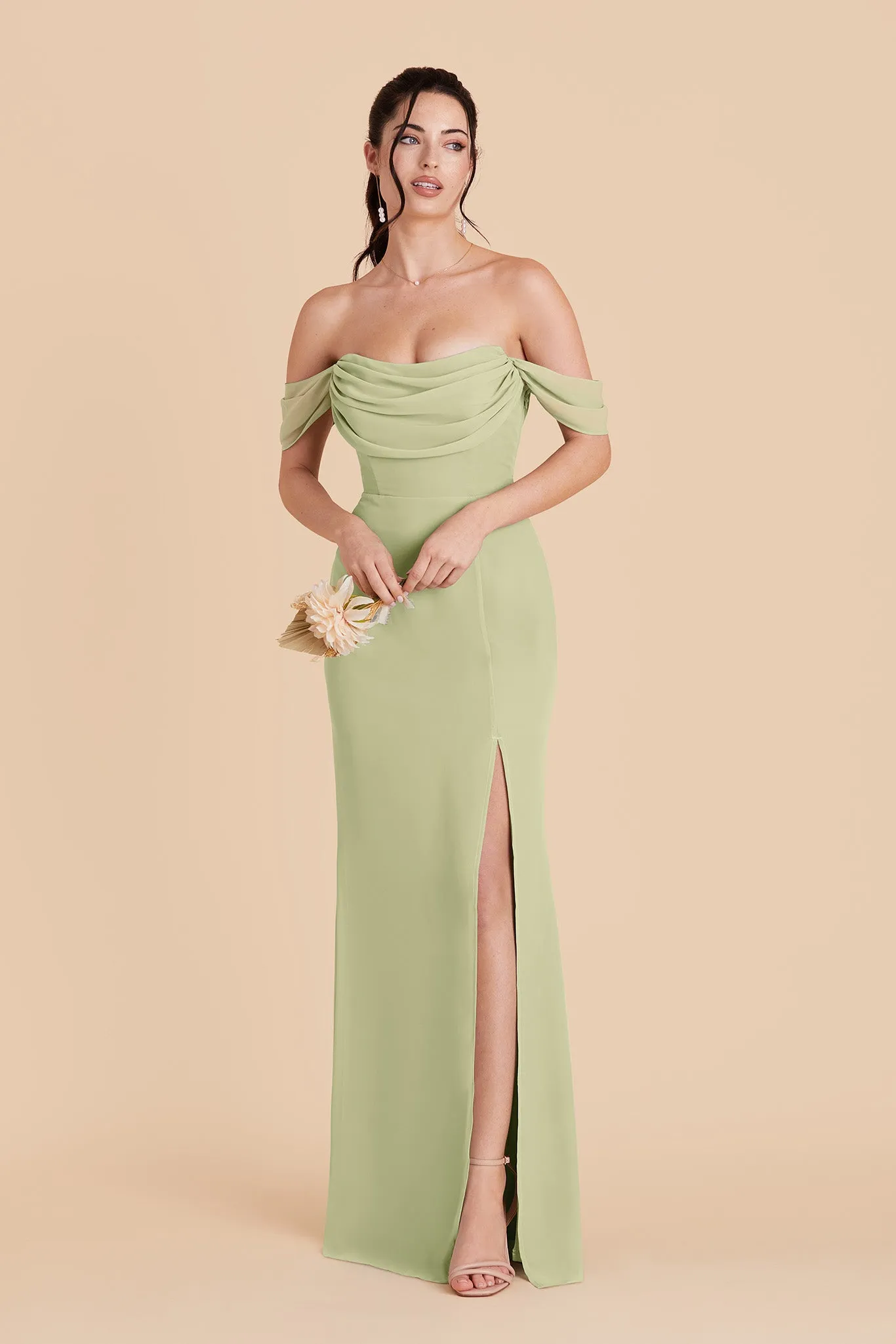 Mira Chiffon Dress - Pale Pistachio sold by Birdy Grey product image thumbnail 3