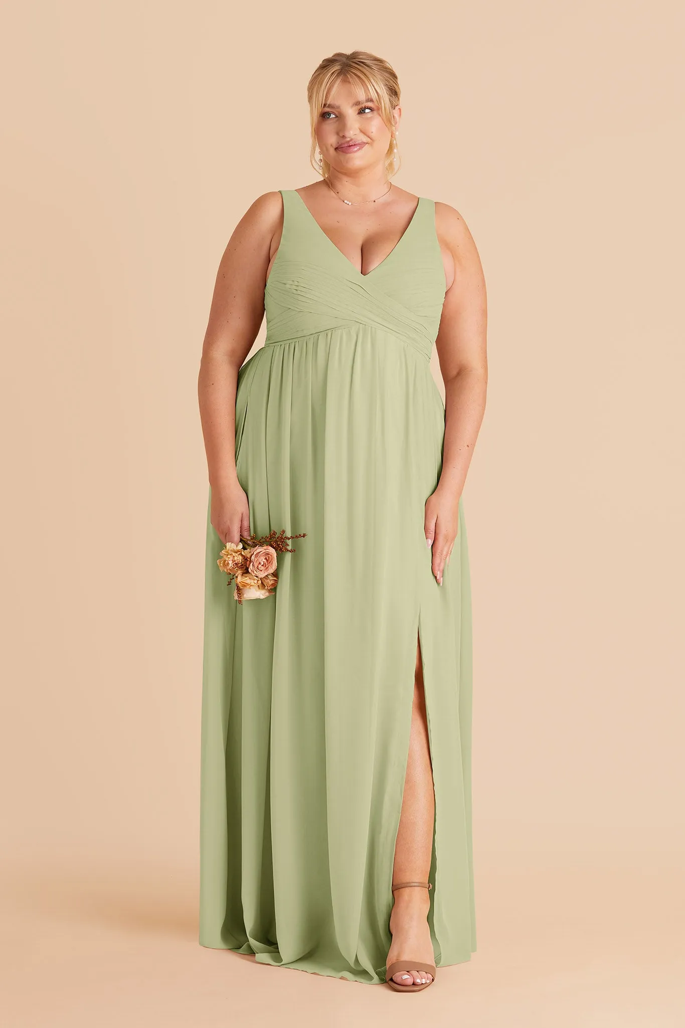 Laurie Chiffon Dress - Pale Pistachio sold by Birdy Grey product image thumbnail 2