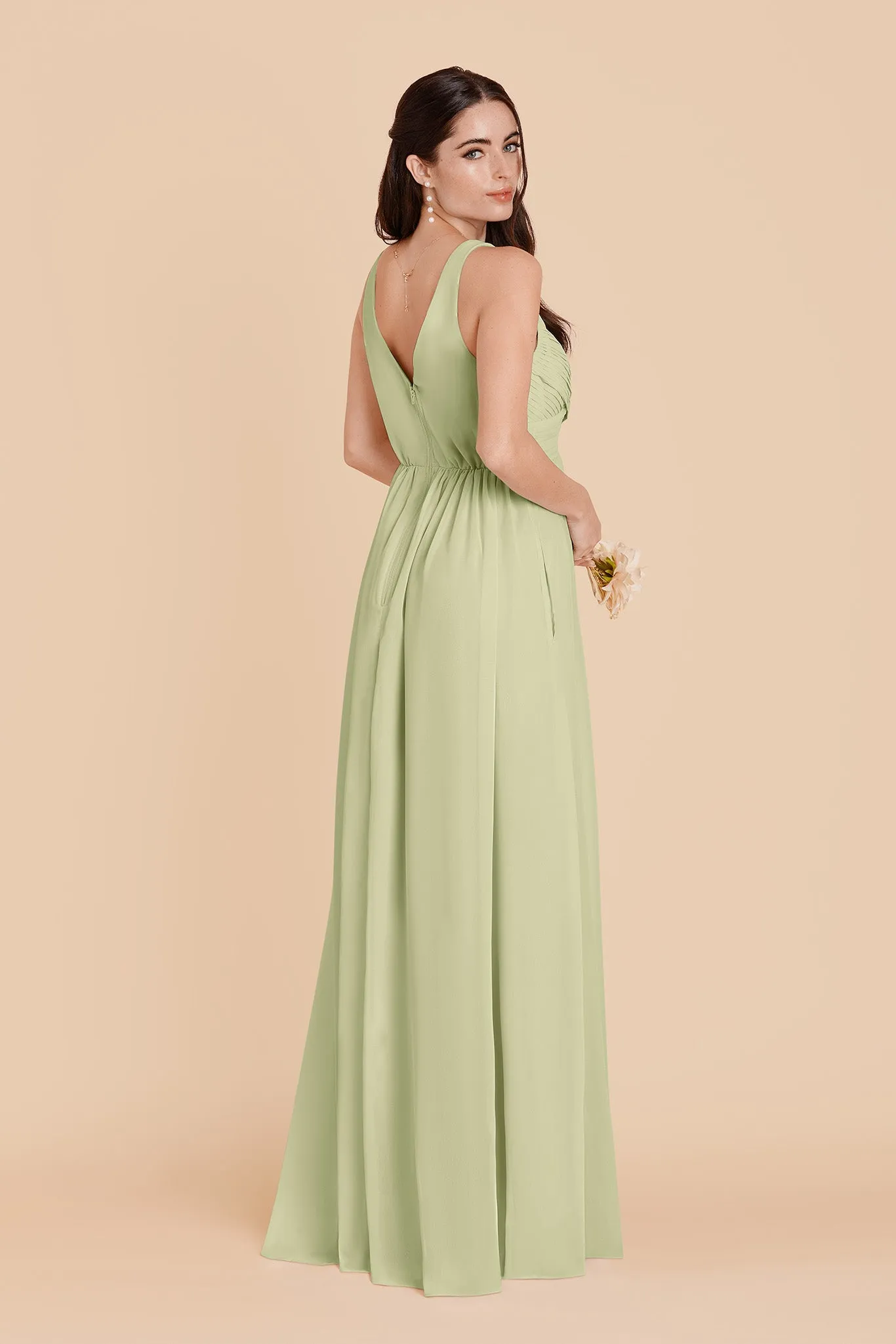 Laurie Chiffon Dress - Pale Pistachio sold by Birdy Grey product image thumbnail 4