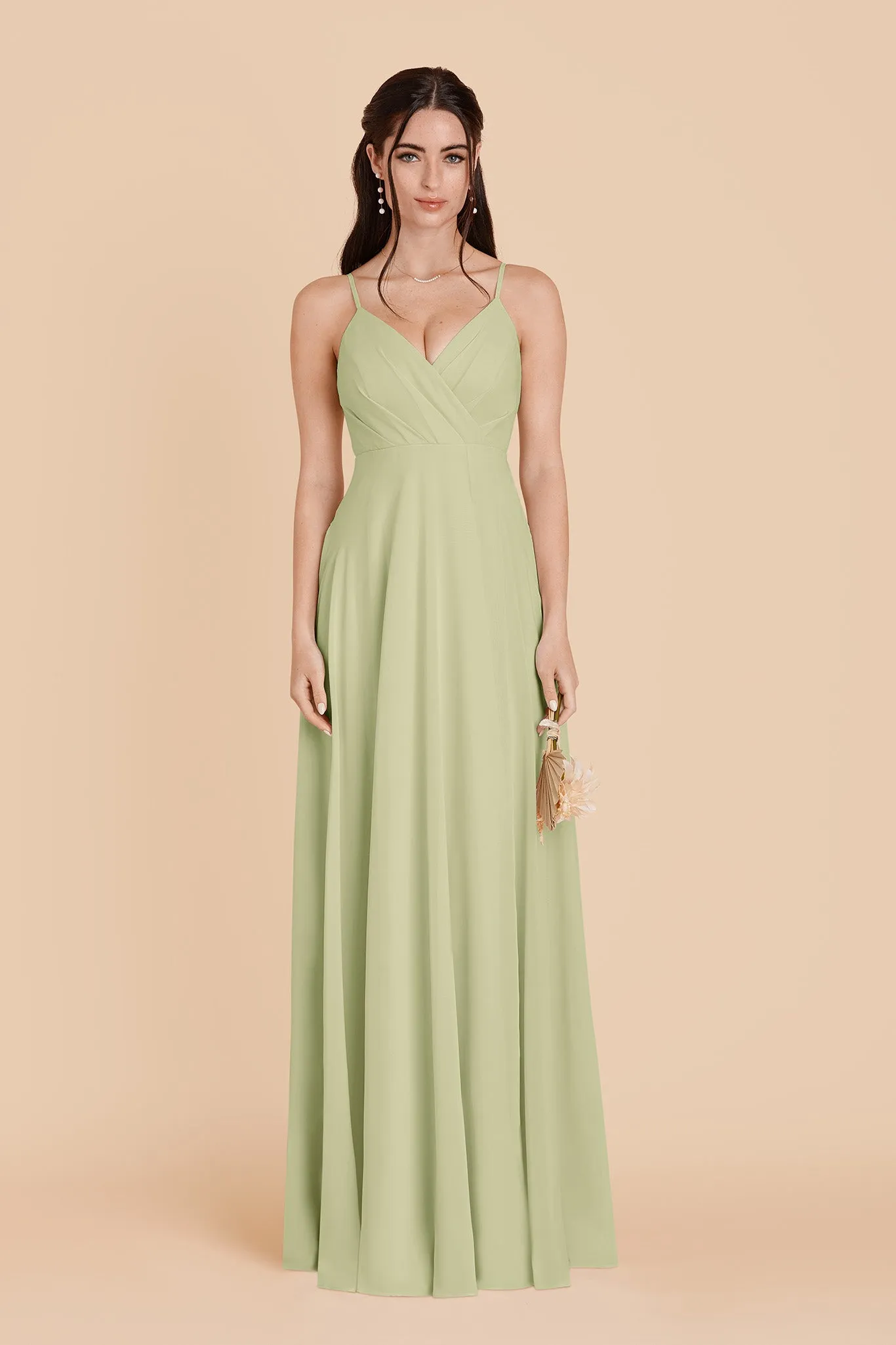 Kaia Chiffon Dress - Pale Pistachio sold by Birdy Grey