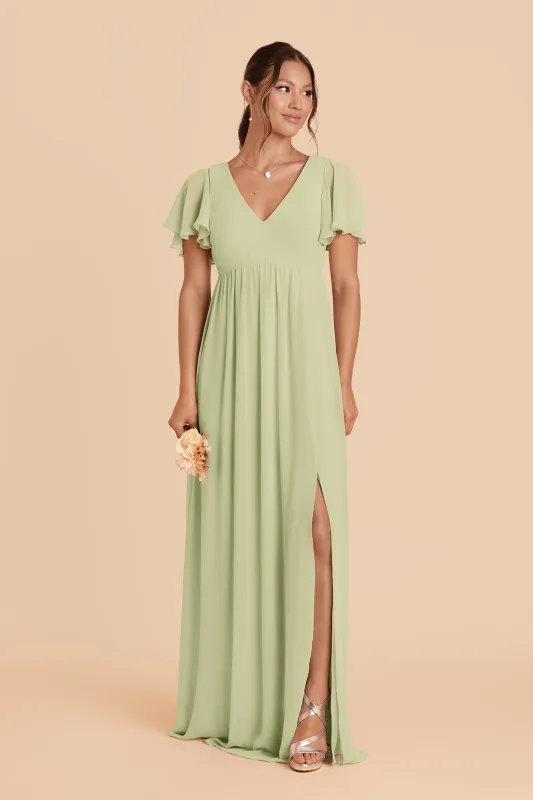 Hannah Chiffon Dress - Pale Pistachio sold by Birdy Grey