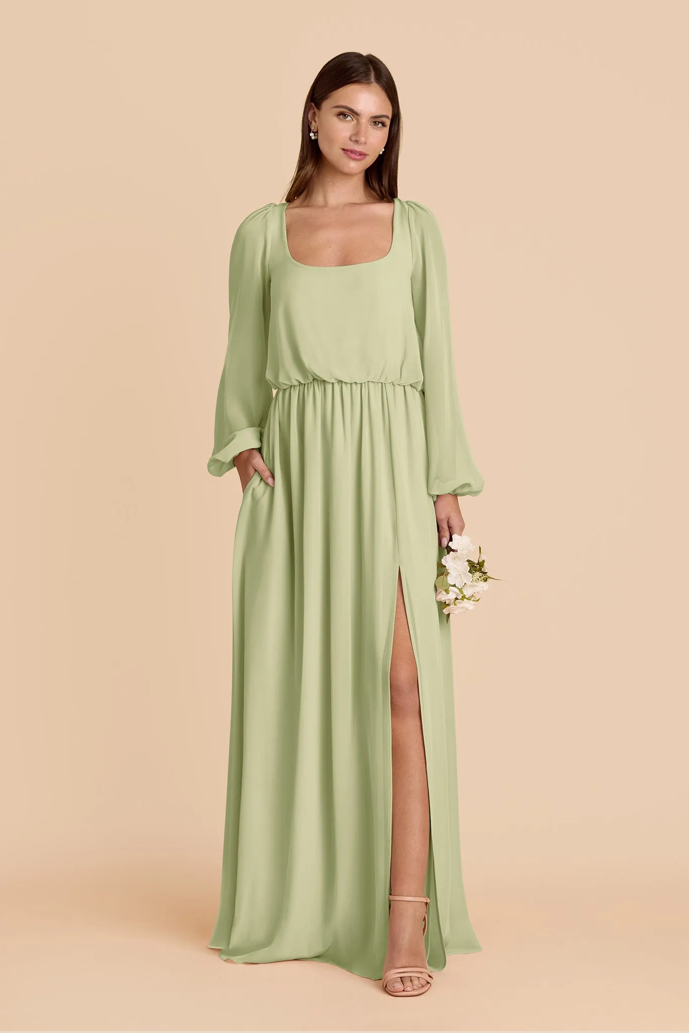 Eloise Chiffon Dress - Pale Pistachio sold by Birdy Grey product image thumbnail 3