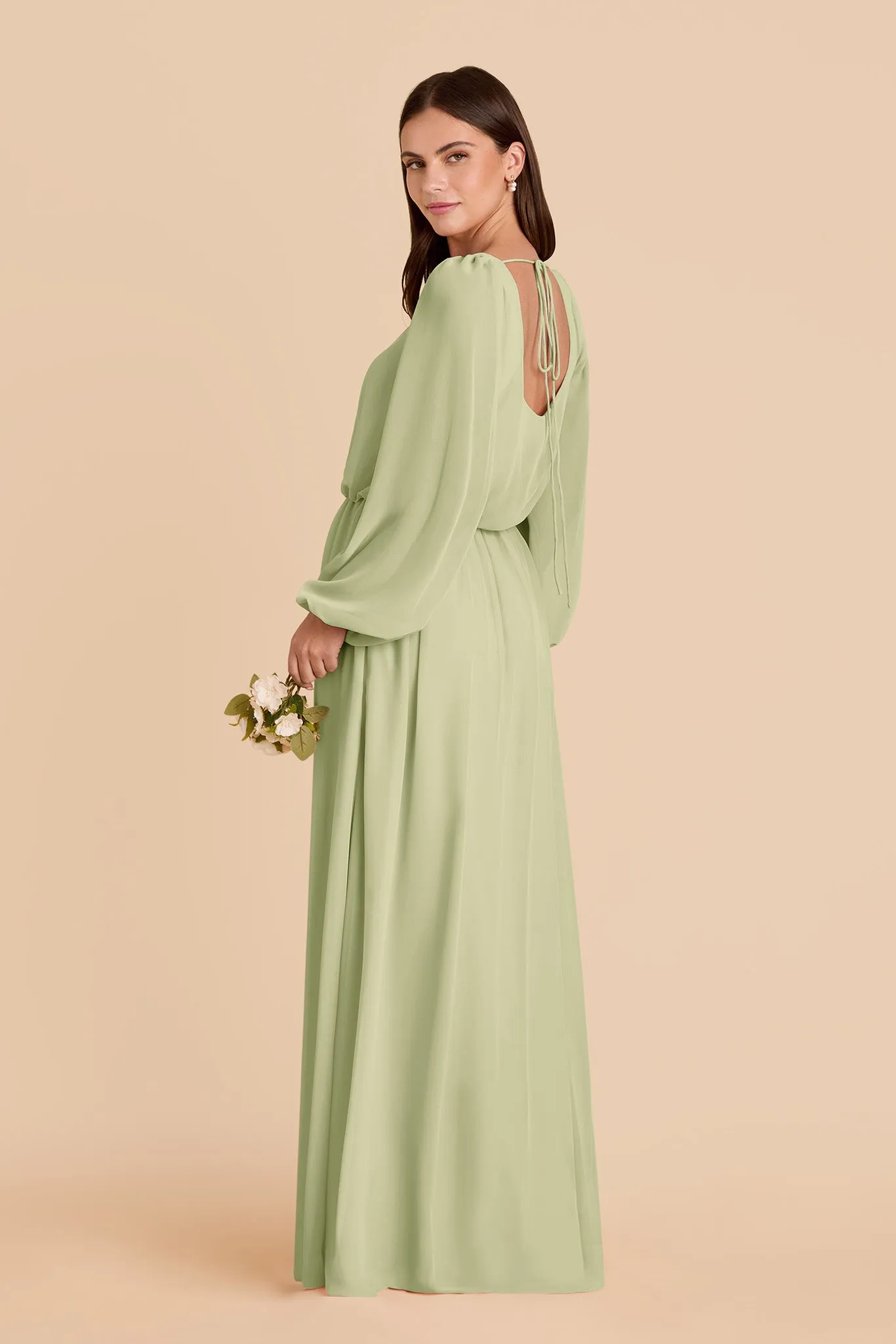 Eloise Chiffon Dress - Pale Pistachio sold by Birdy Grey product image thumbnail 4