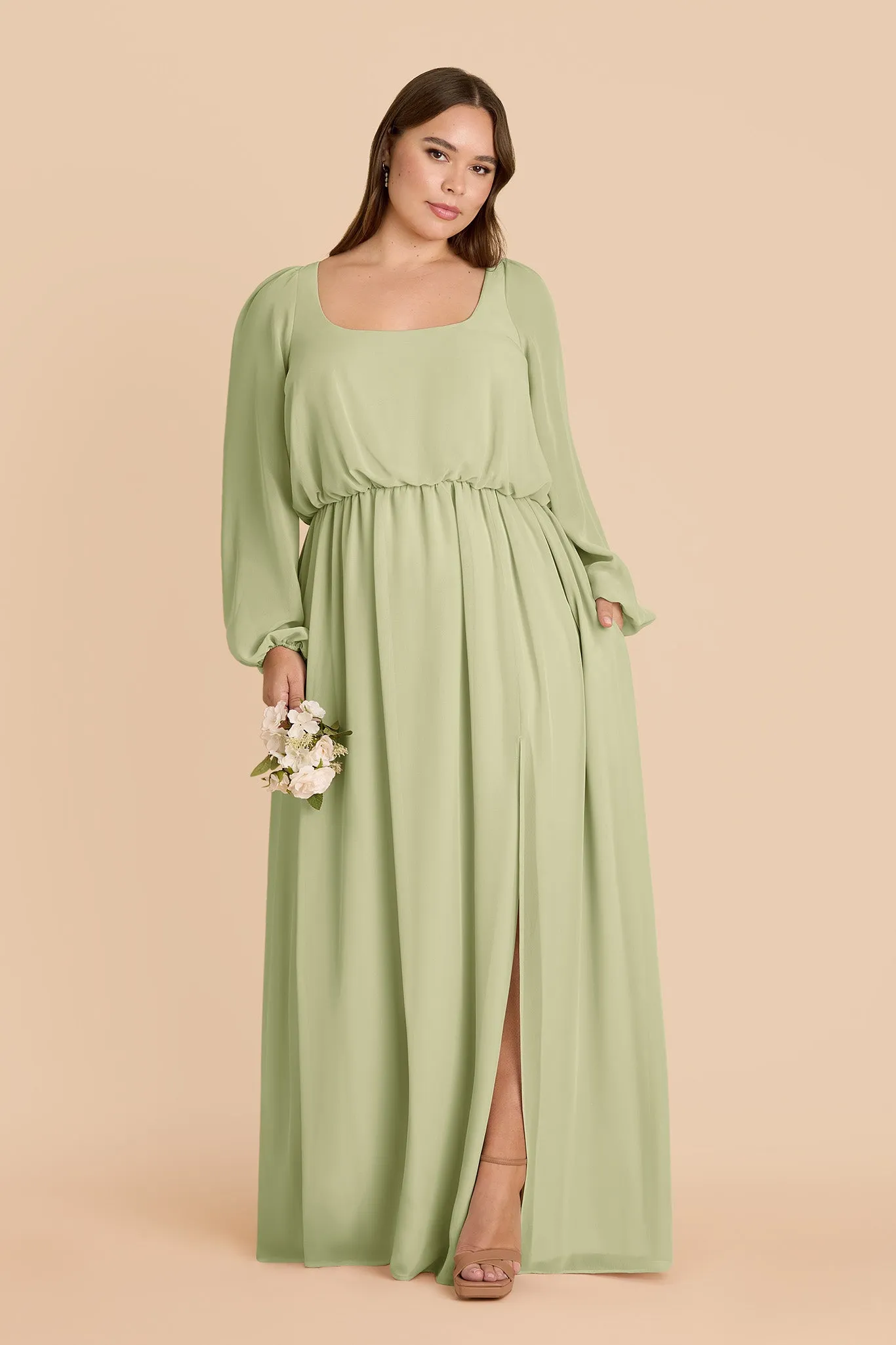 Eloise Chiffon Dress - Pale Pistachio sold by Birdy Grey product image thumbnail 2