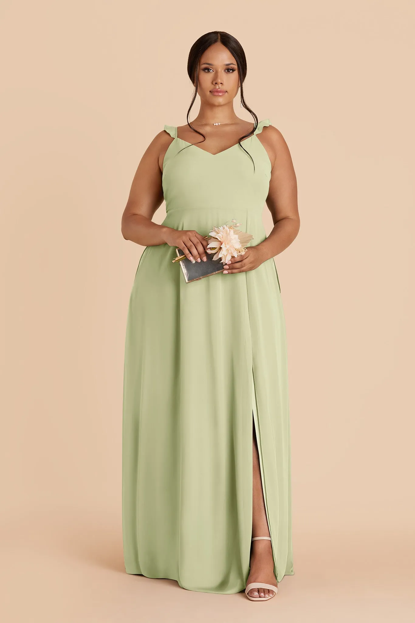 Doris Chiffon Dress - Pale Pistachio sold by Birdy Grey product image thumbnail 2