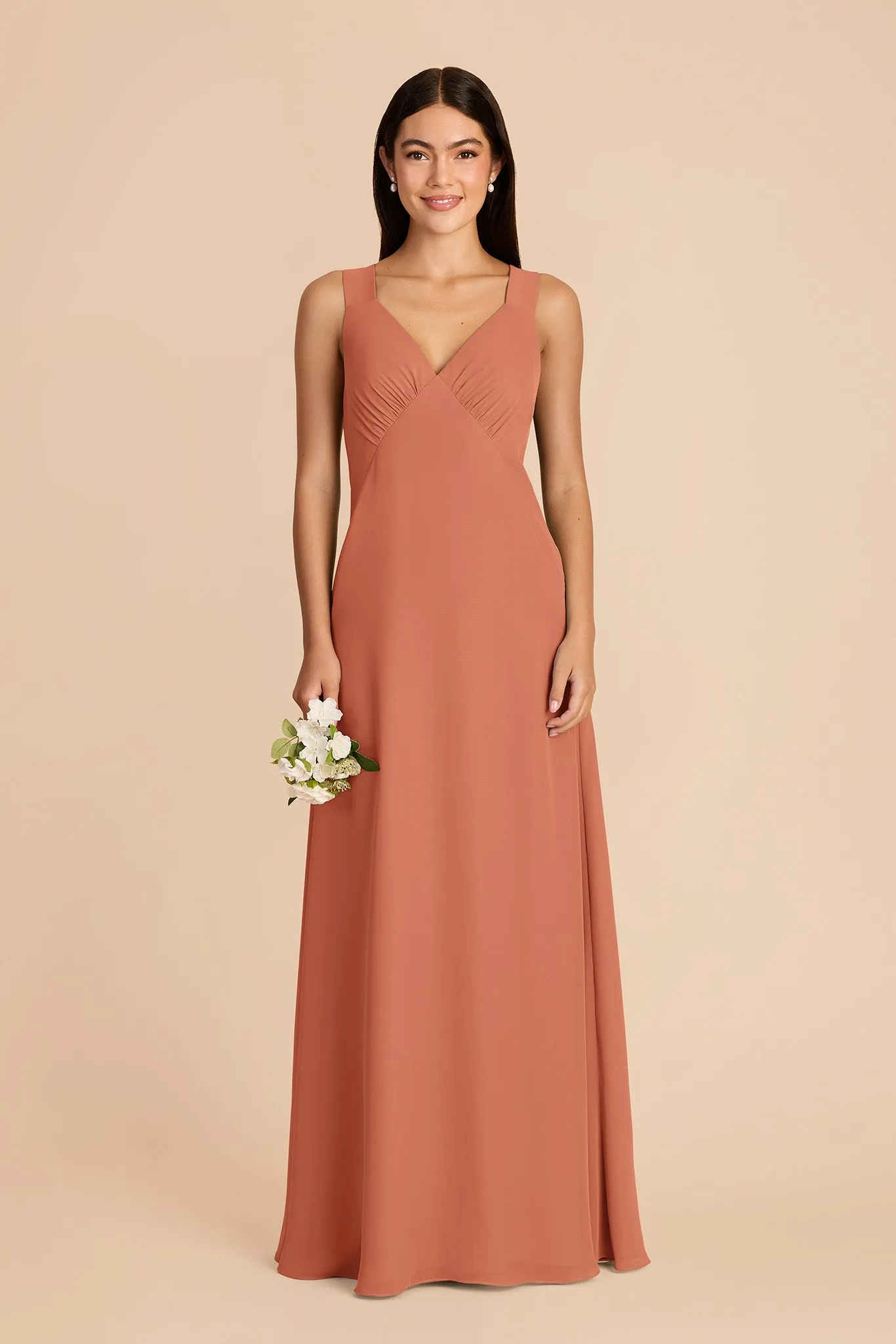 Veronica Chiffon Dress - Terracotta sold by Birdy Grey