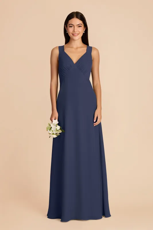 Veronica Chiffon Dress - Slate Blue made by Birdy Grey