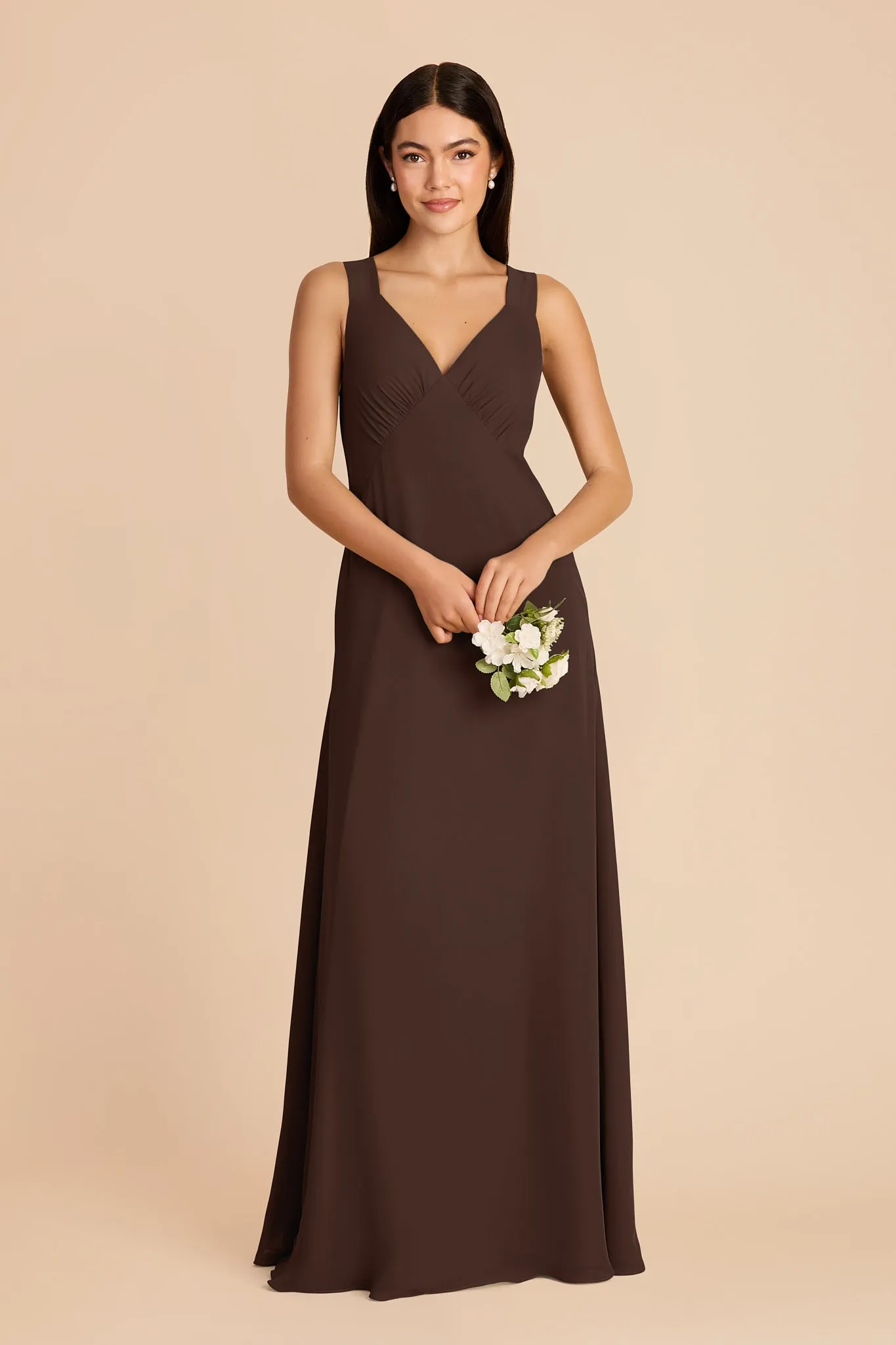 Veronica Chiffon Dress - Espresso sold by Birdy Grey product image thumbnail 3