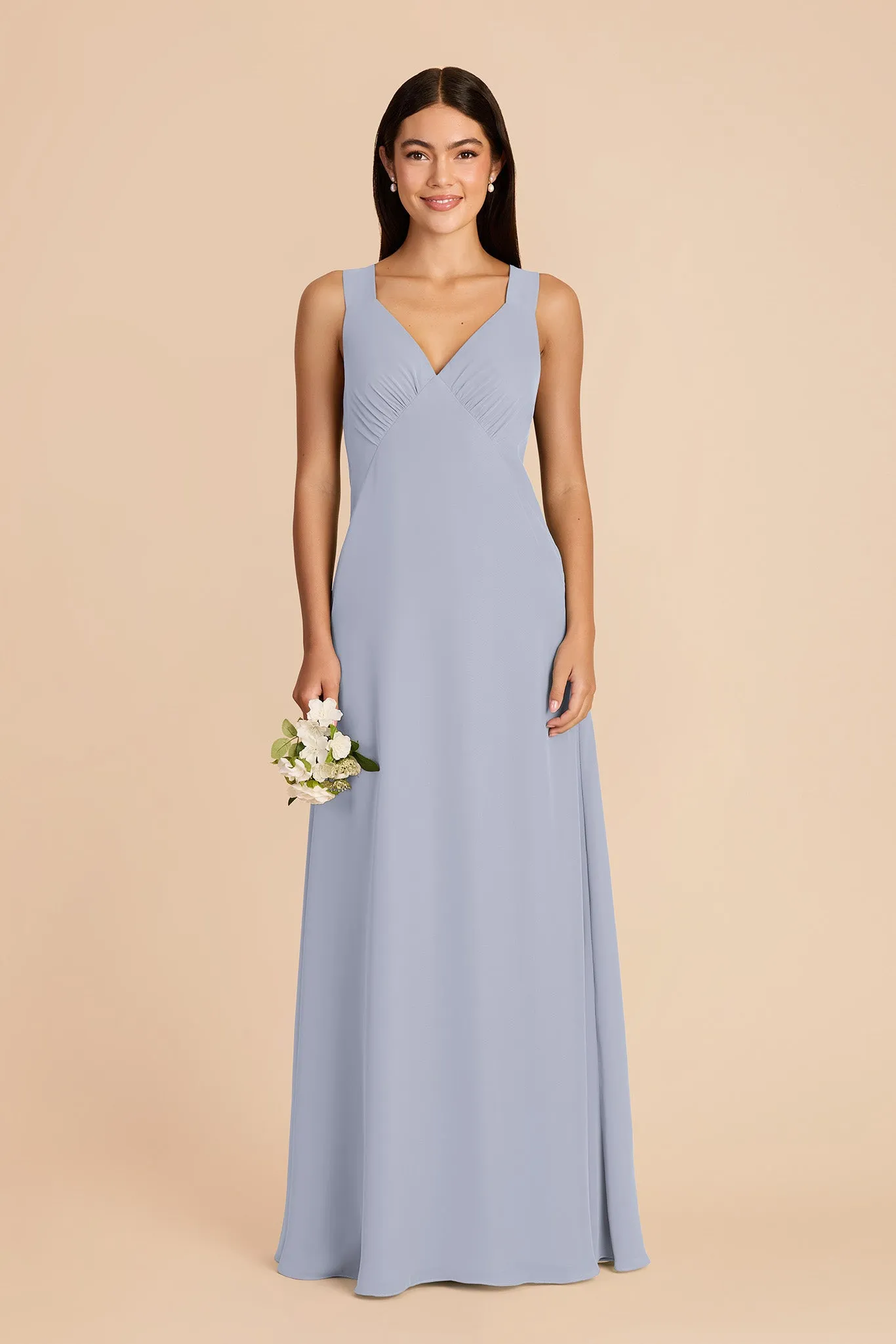 Veronica Chiffon Dress - Dusty Blue sold by Birdy Grey