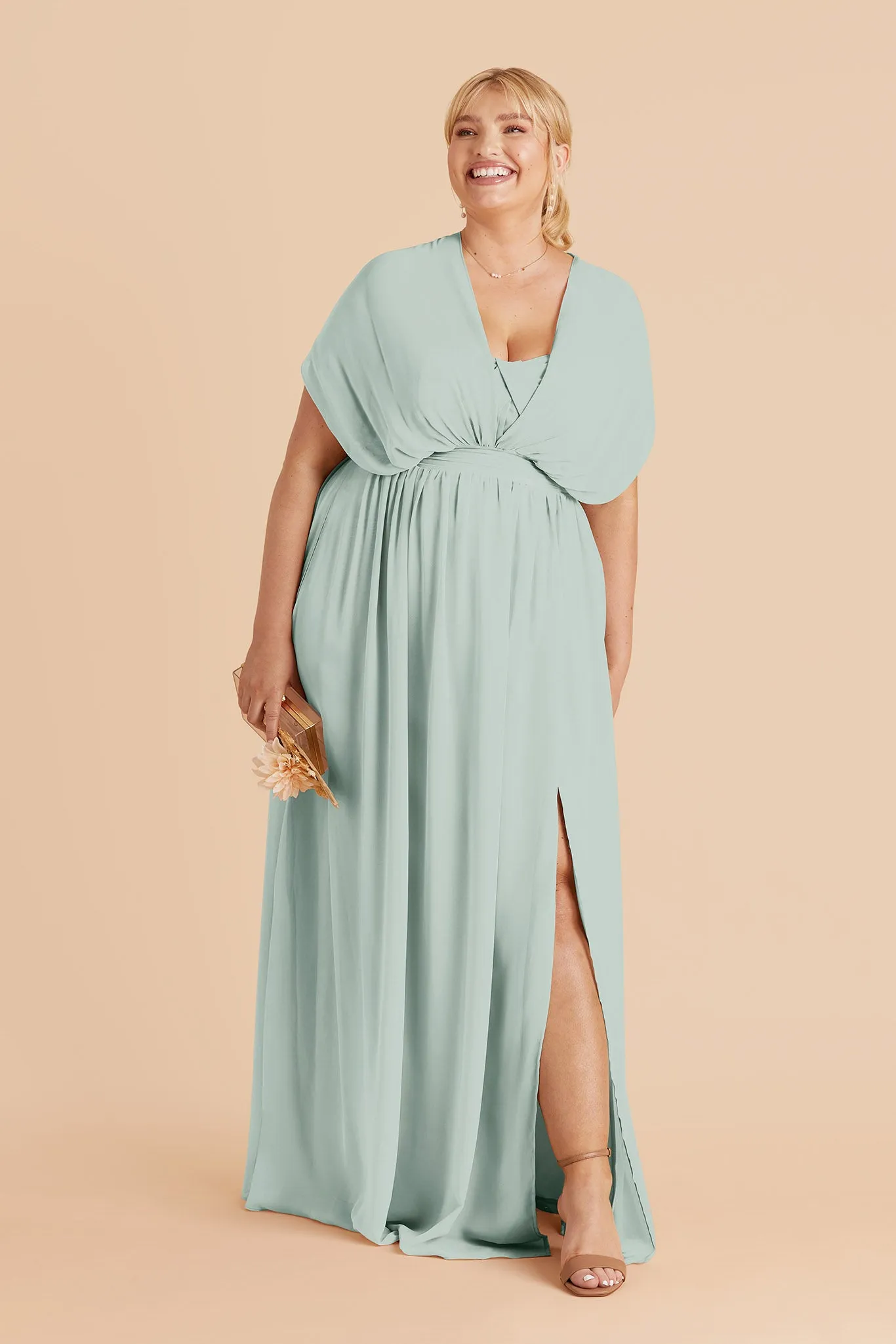 Grace Chiffon Dress Slit - Mint sold by Birdy Grey product image thumbnail 2
