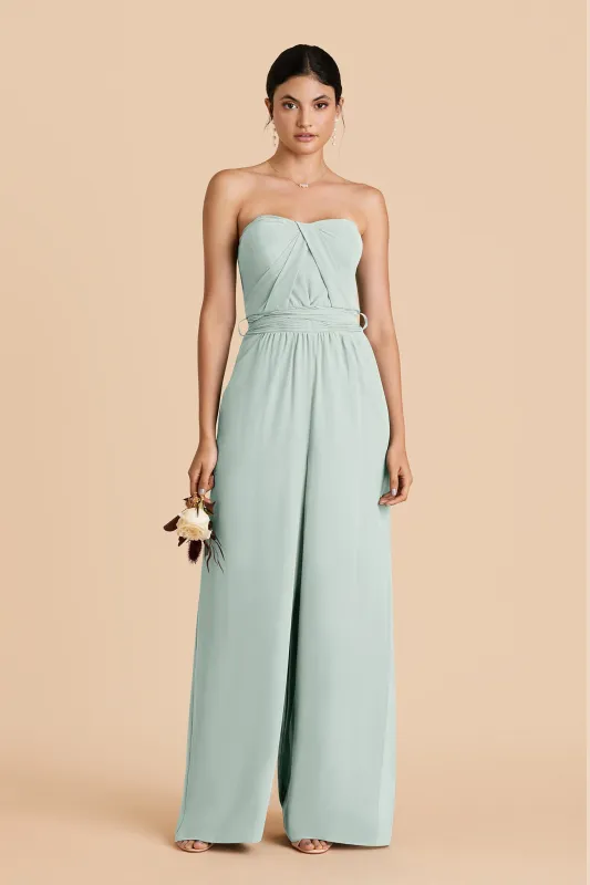 Gigi Chiffon Jumpsuit - Mint sold by Birdy Grey