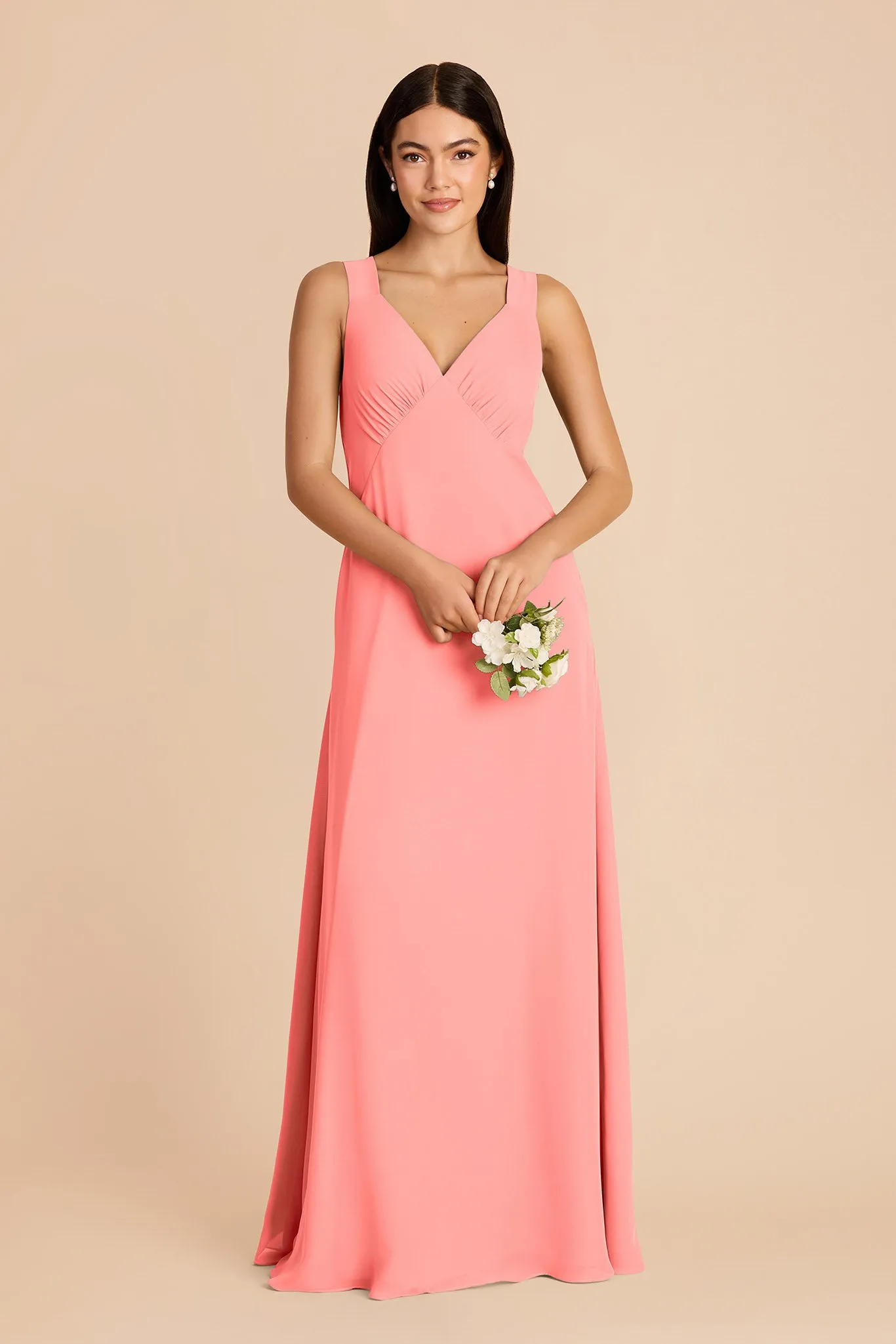 Veronica Chiffon Dress - Coral Pink sold by Birdy Grey product image thumbnail 3