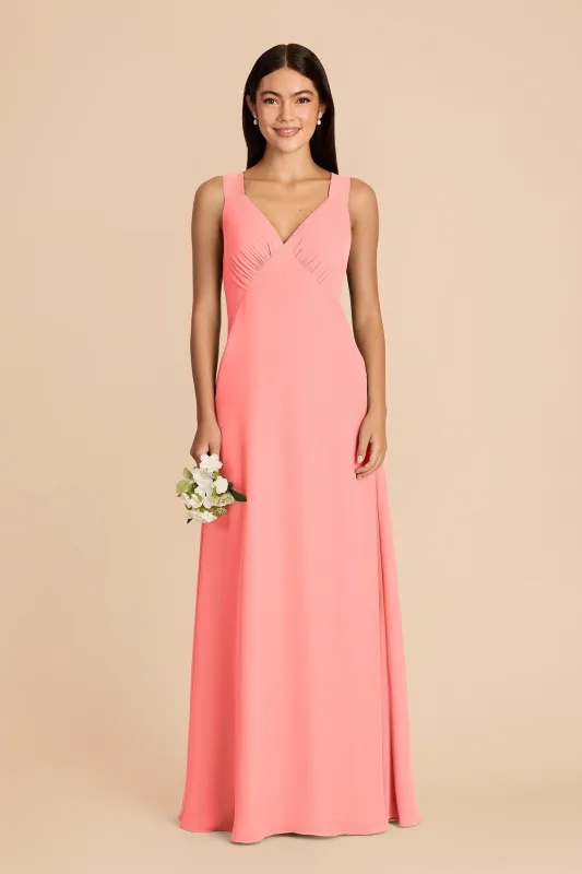 Veronica Chiffon Dress - Coral Pink made by Birdy Grey