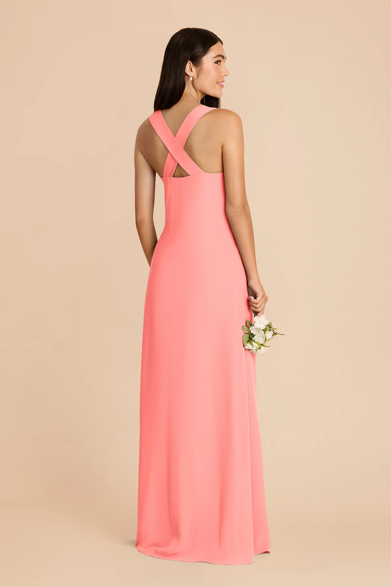 Veronica Chiffon Dress - Coral Pink sold by Birdy Grey product image thumbnail 4