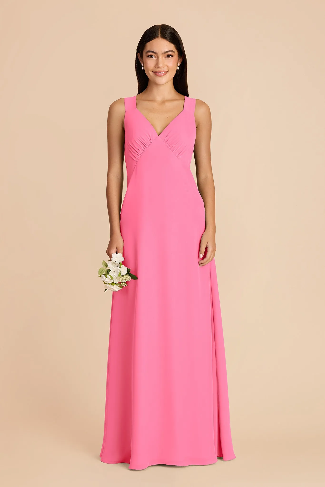 Veronica Chiffon Dress - Bon Bon Pink sold by Birdy Grey