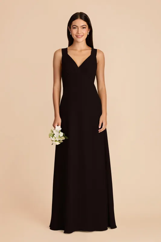 Veronica Chiffon Dress - Black made by Birdy Grey