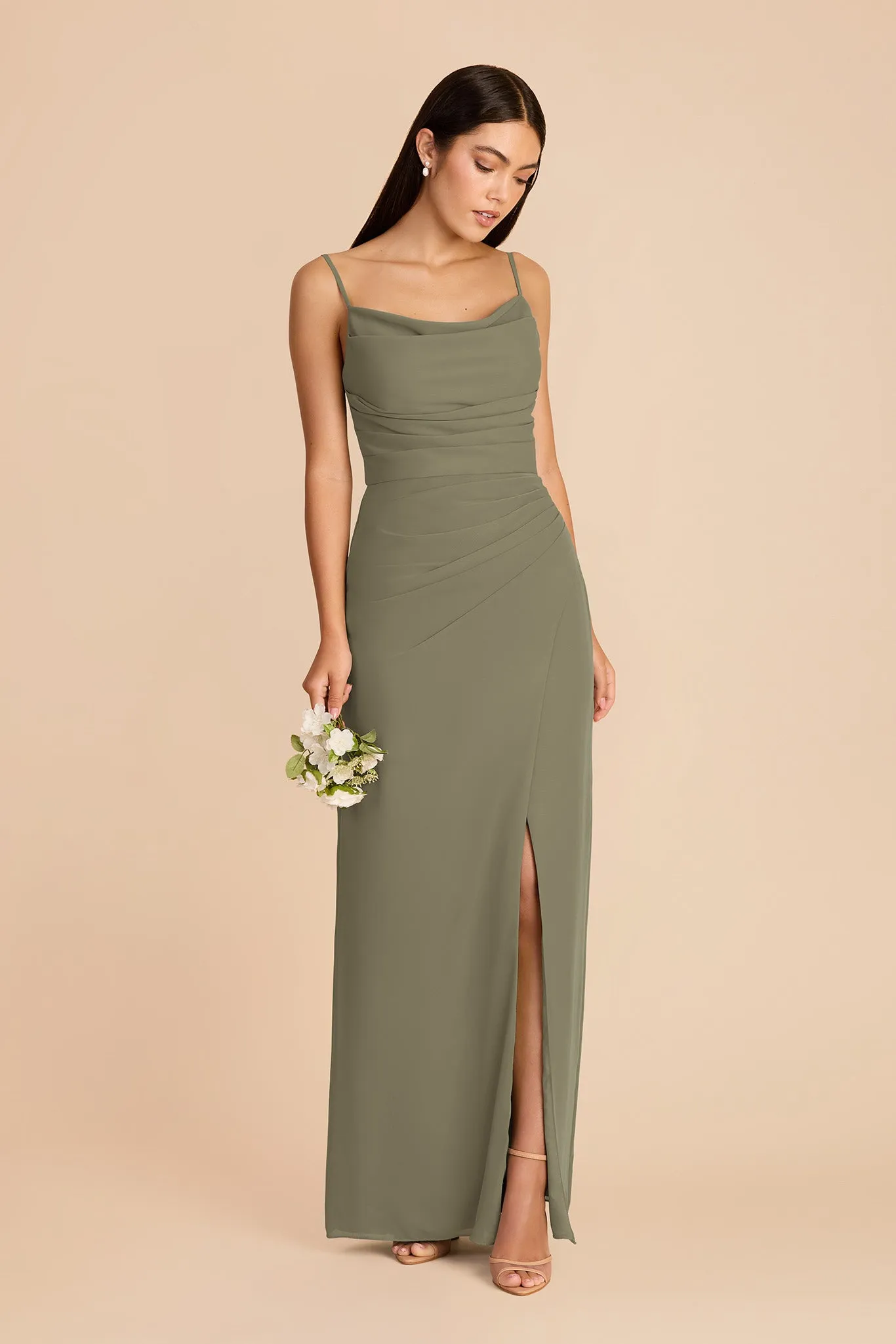 Lydia Chiffon Dress - Thyme sold by Birdy Grey product image thumbnail 3