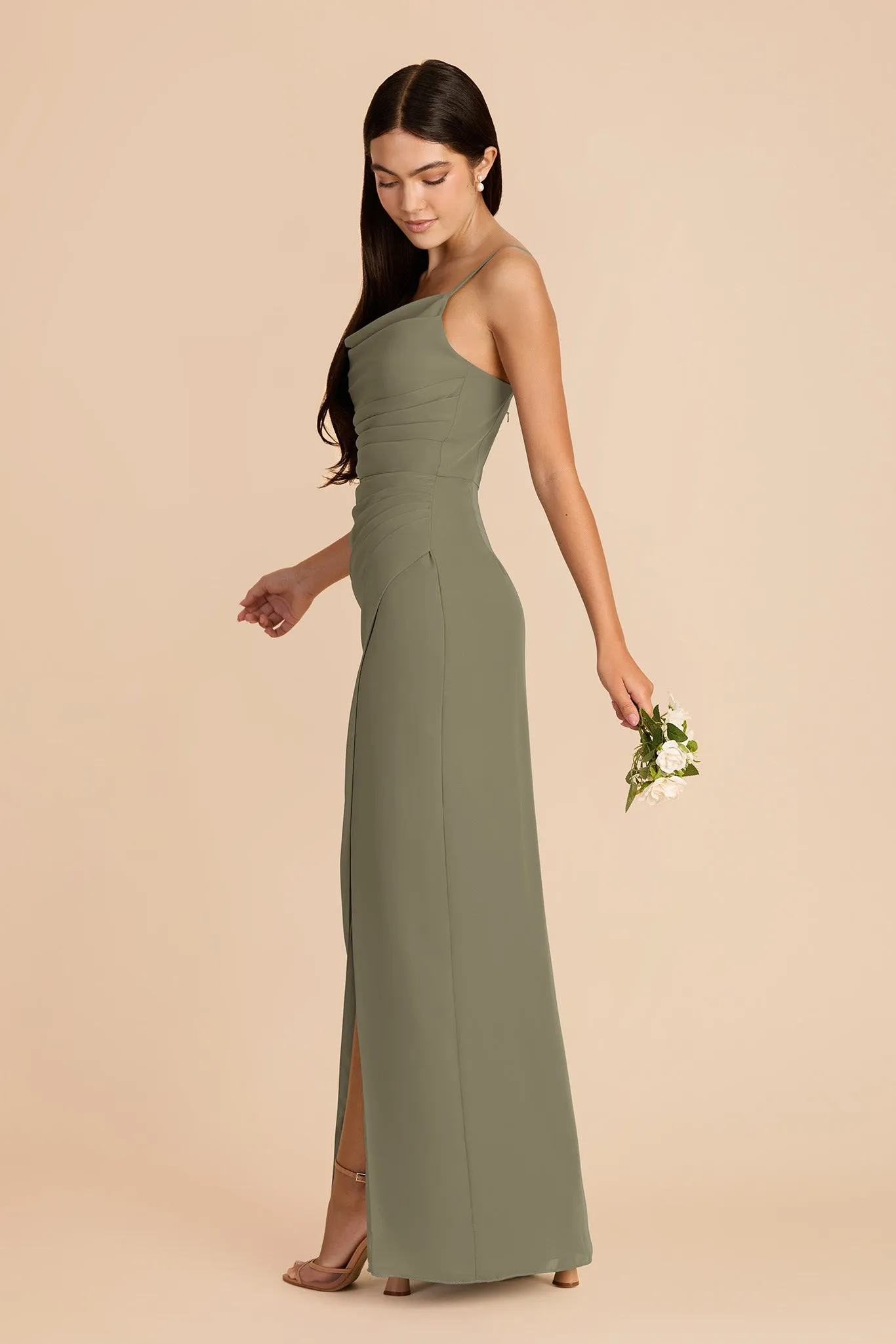 Lydia Chiffon Dress - Thyme sold by Birdy Grey product image thumbnail 4