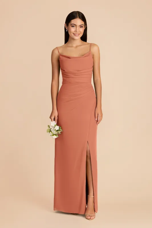 Lydia Chiffon Dress - Terracotta made by Birdy Grey