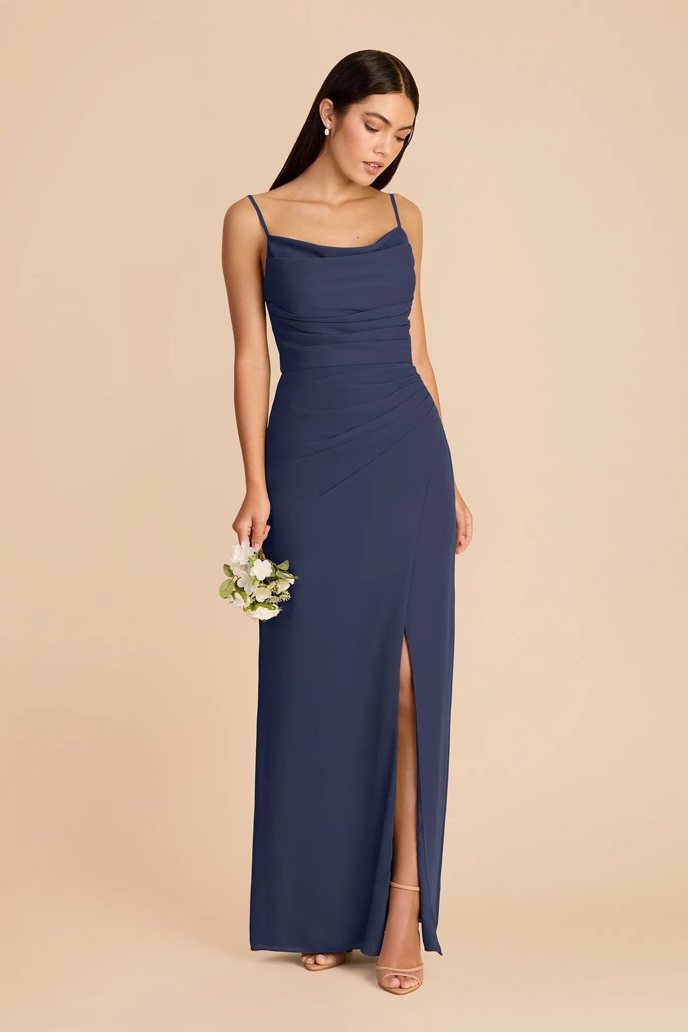 Lydia Chiffon Dress - Slate Blue sold by Birdy Grey product image thumbnail 3